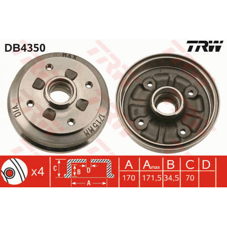 Tambour de frein TRW