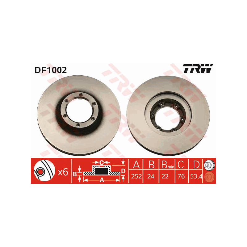 Jeu de 2 disques de frein TRW