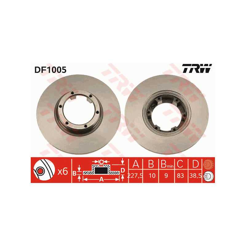 Jeu de 2 disques de frein TRW