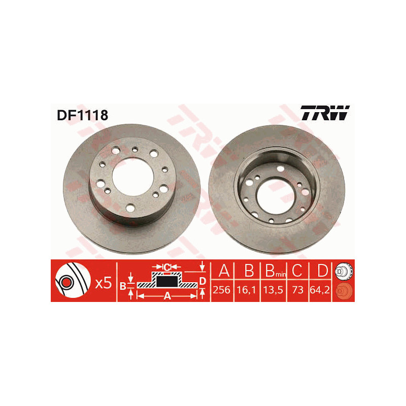 Jeu de 2 disques de frein TRW