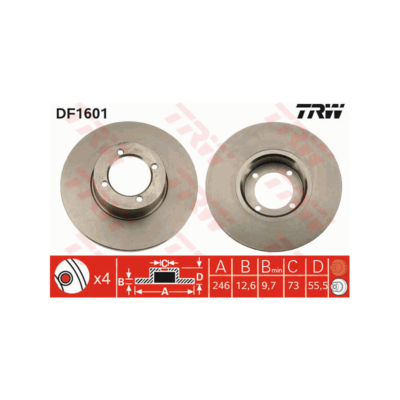 Disque de frein à l'unité TRW