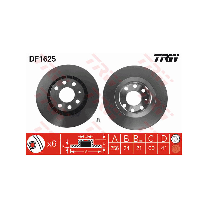 Jeu de 2 disques de frein TRW