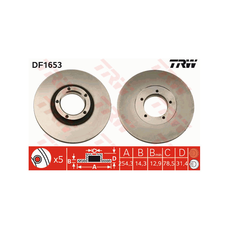 Jeu de 2 disques de frein TRW