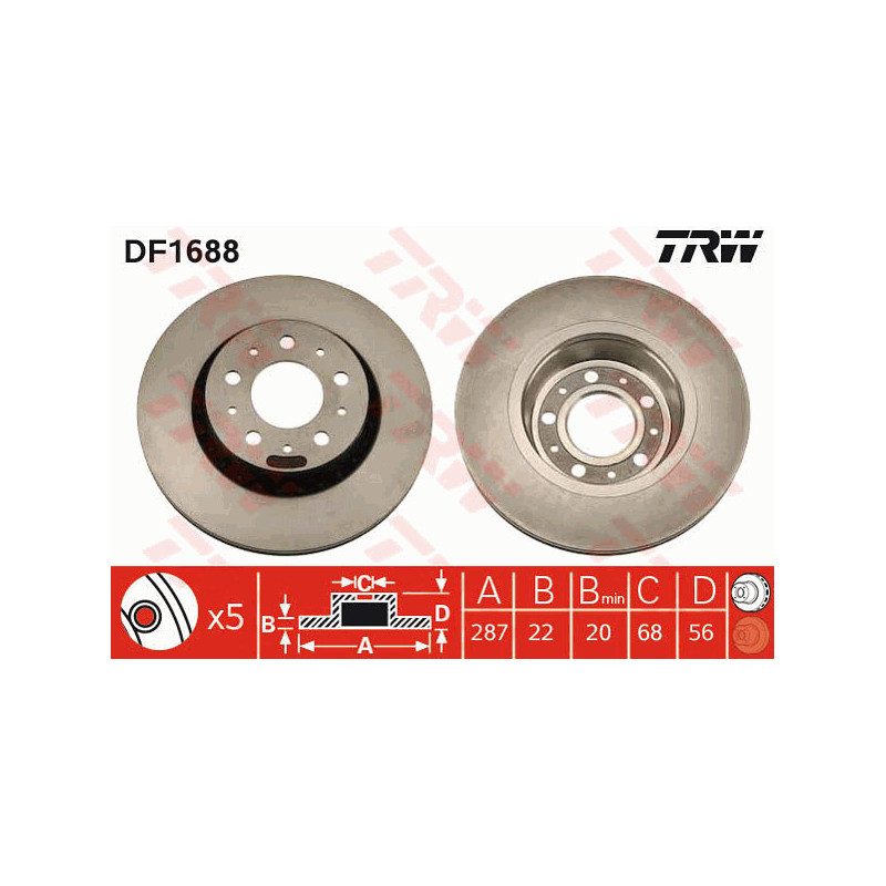 Disque de frein à l'unité TRW