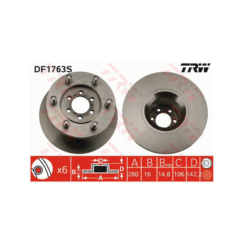 Jeu de 2 disques de frein TRW