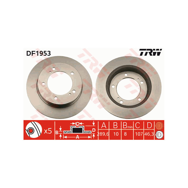 Jeu de 2 disques de frein TRW