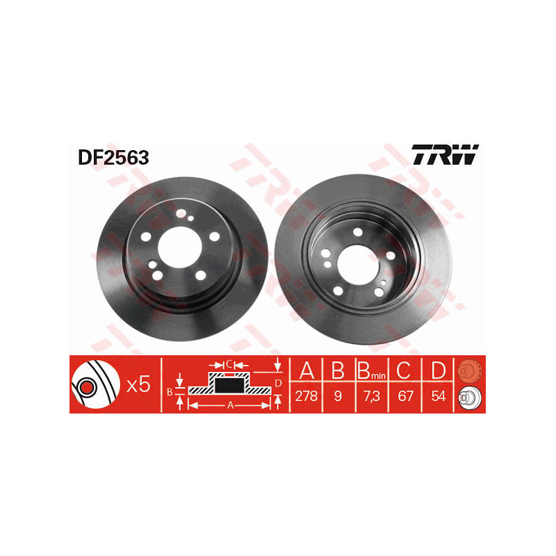 Jeu de 2 disques de frein TRW
