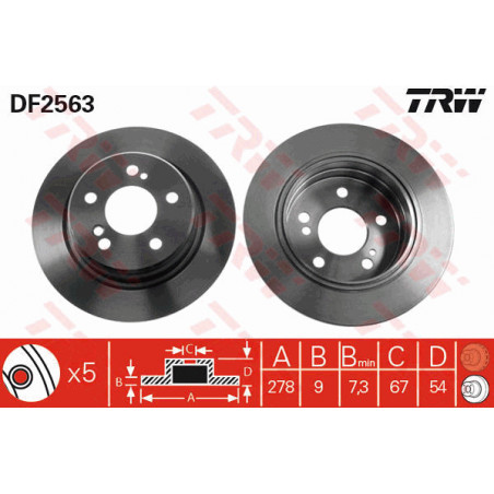 Jeu de 2 disques de frein TRW