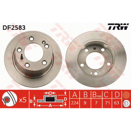 Jeu de 2 disques de frein TRW