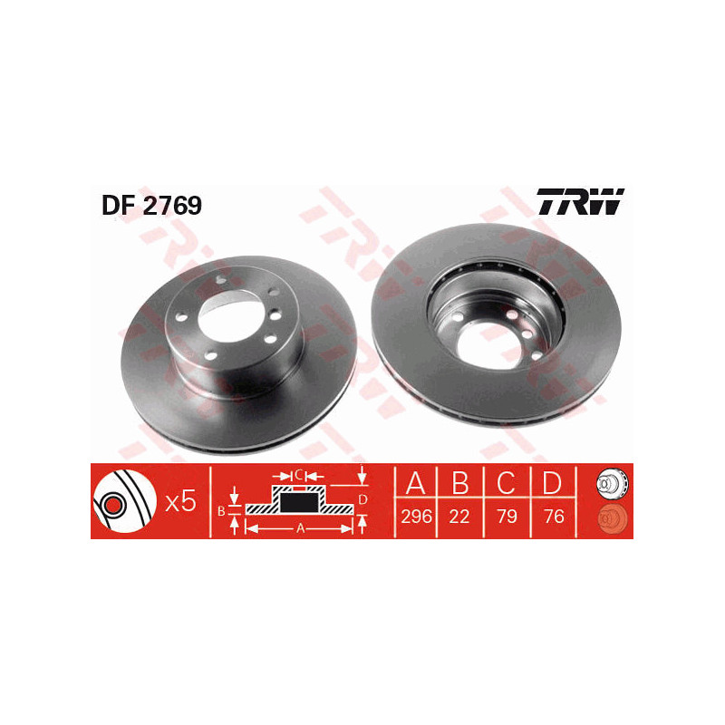 Jeu de 2 disques de frein TRW