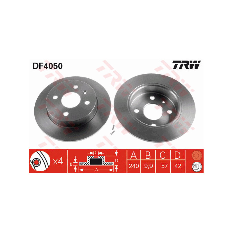 Jeu de 2 disques de frein TRW