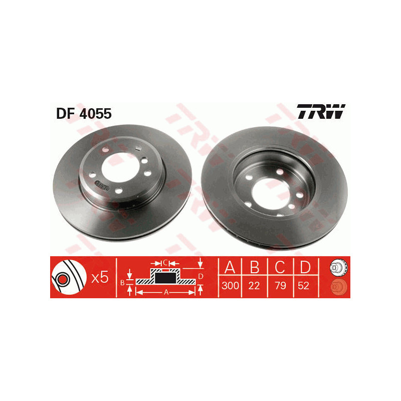 Jeu de 2 disques de frein TRW