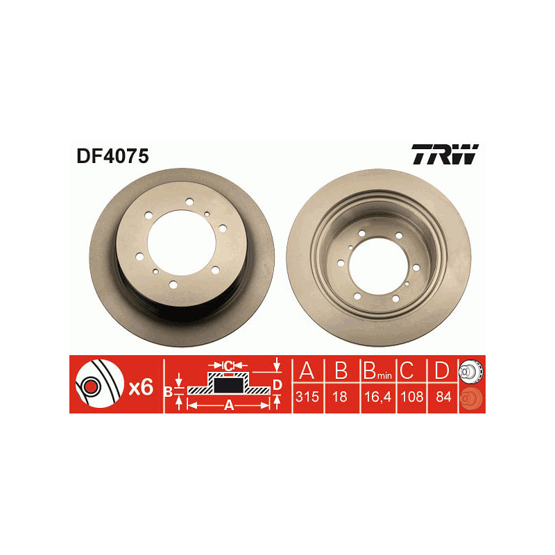 Jeu de 2 disques de frein TRW