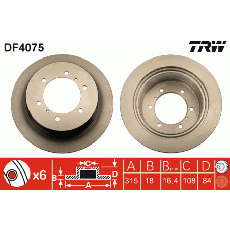 Jeu de 2 disques de frein TRW