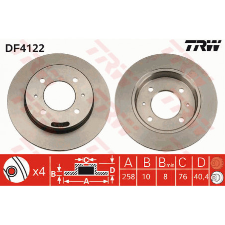 Jeu de 2 disques de frein TRW