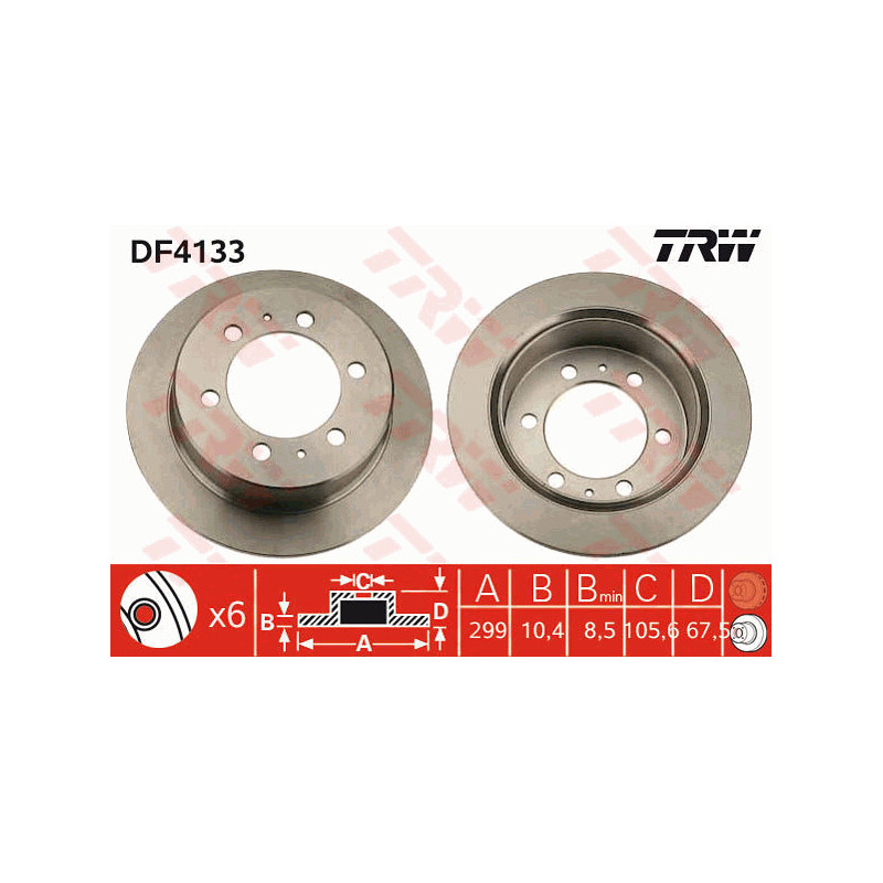 Jeu de 2 disques de frein TRW