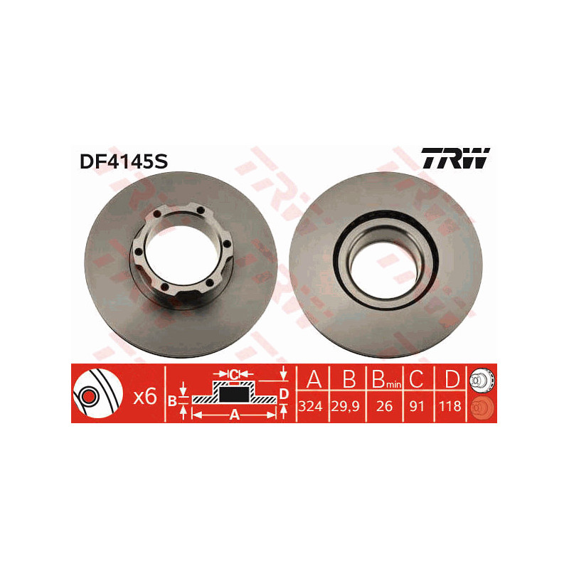 Jeu de 2 disques de frein TRW