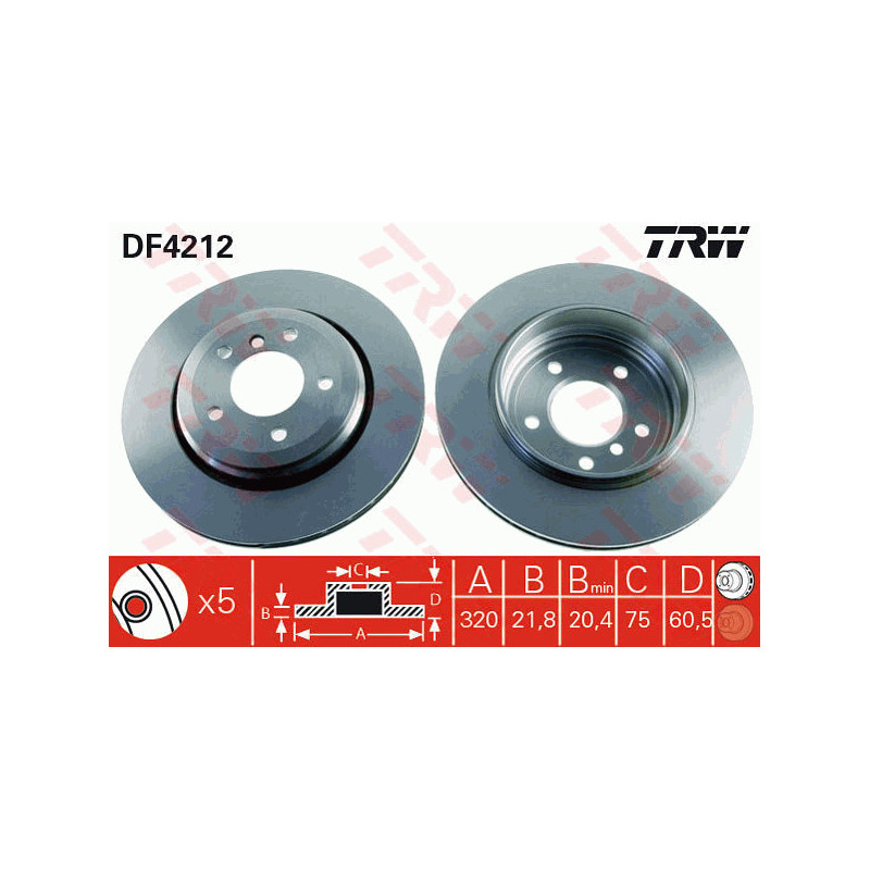 Jeu de 2 disques de frein TRW