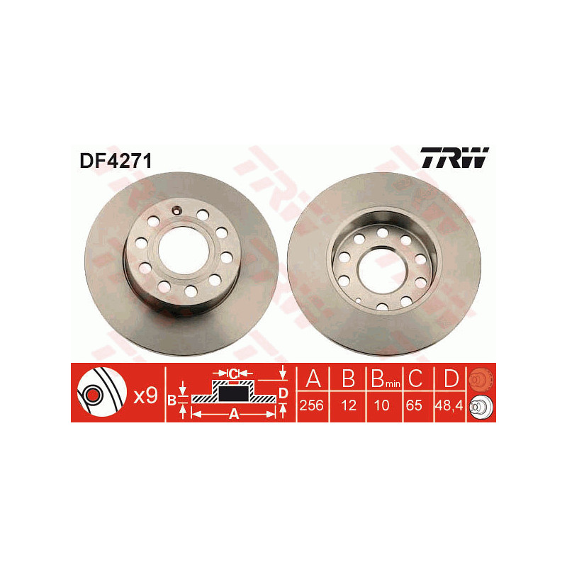 Jeu de 2 disques de frein TRW