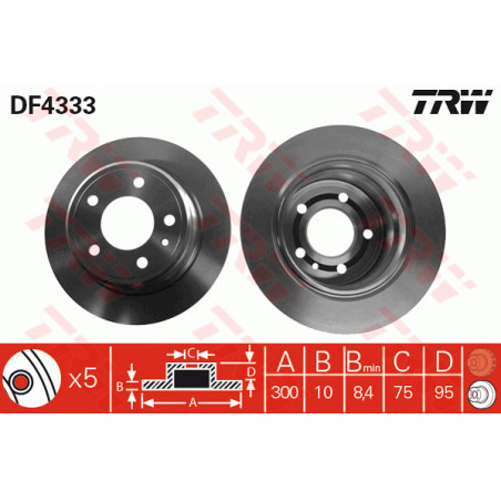 Jeu de 2 disques de frein TRW