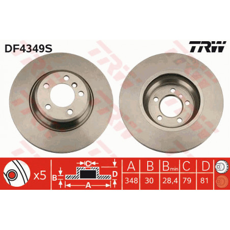 Jeu de 2 disques de frein TRW