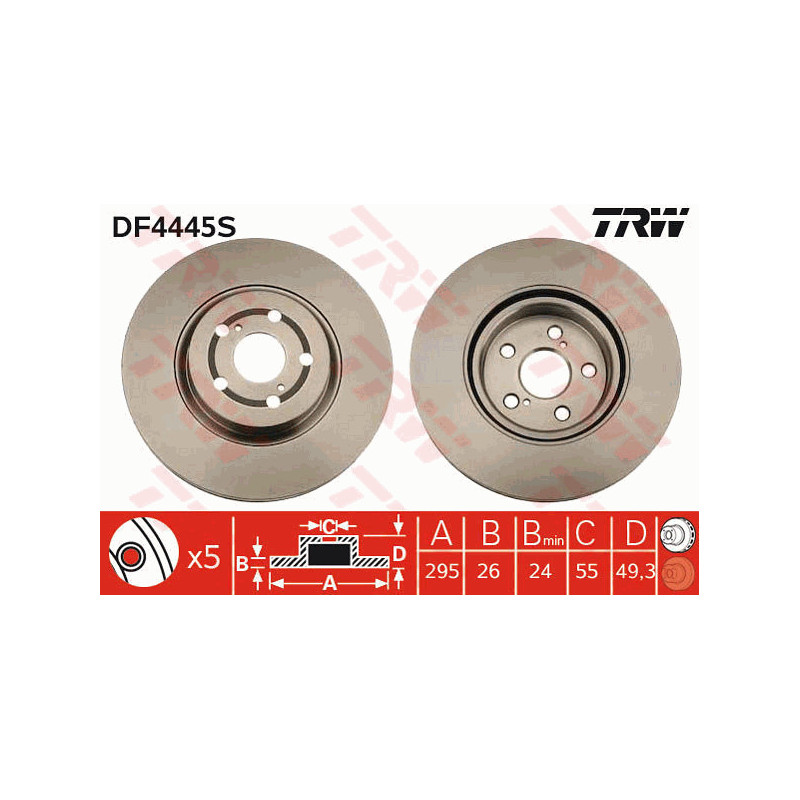 Jeu de 2 disques de frein TRW