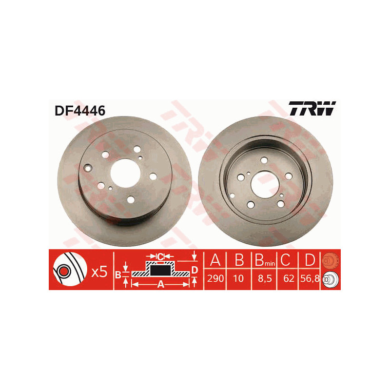 Jeu de 2 disques de frein TRW