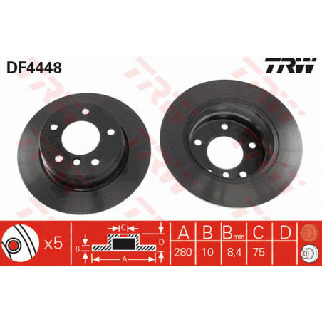 Jeu de 2 disques de frein TRW