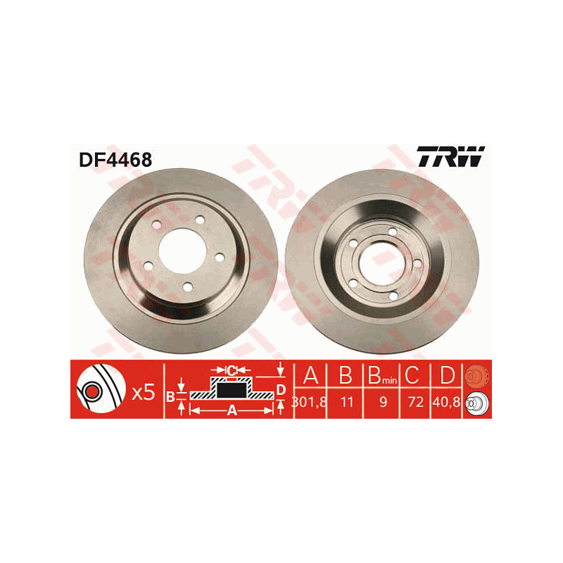 Jeu de 2 disques de frein TRW