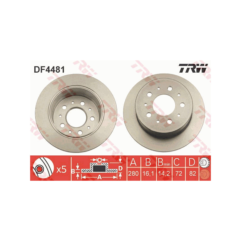 Jeu de 2 disques de frein TRW