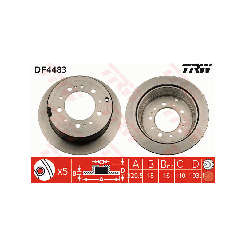 Jeu de 2 disques de frein TRW