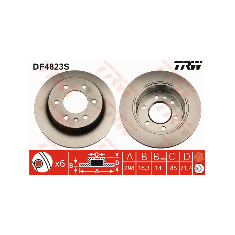 Jeu de 2 disques de frein TRW