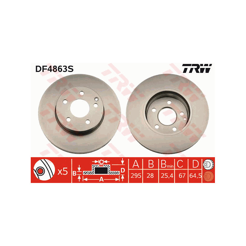 Jeu de 2 disques de frein TRW