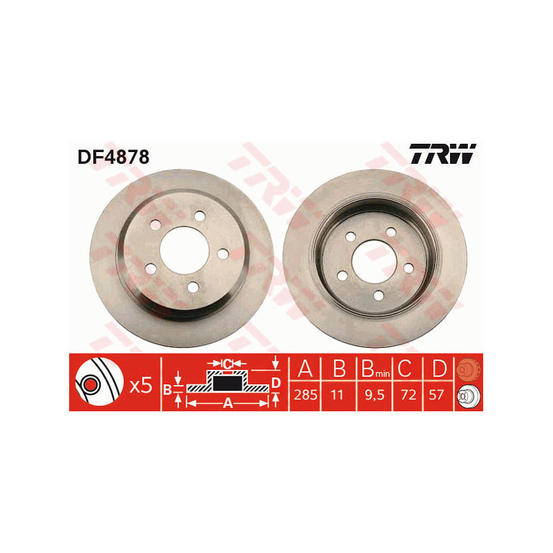 Jeu de 2 disques de frein TRW