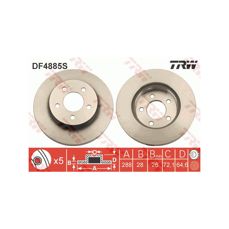 Jeu de 2 disques de frein TRW