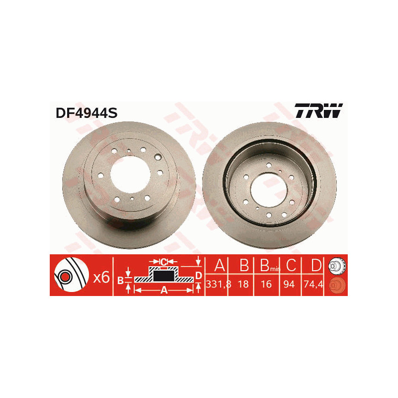 Jeu de 2 disques de frein TRW