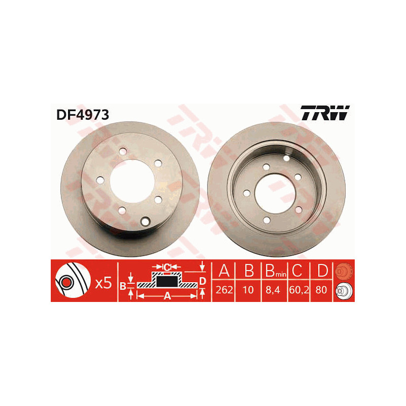 Jeu de 2 disques de frein TRW