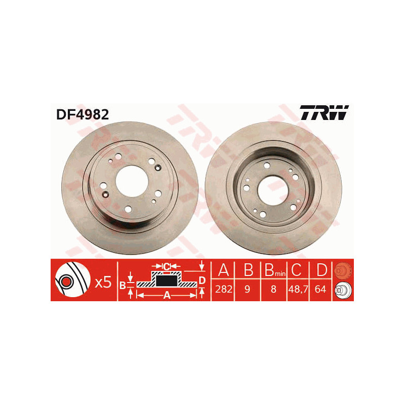 Jeu de 2 disques de frein TRW