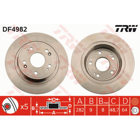 Jeu de 2 disques de frein TRW
