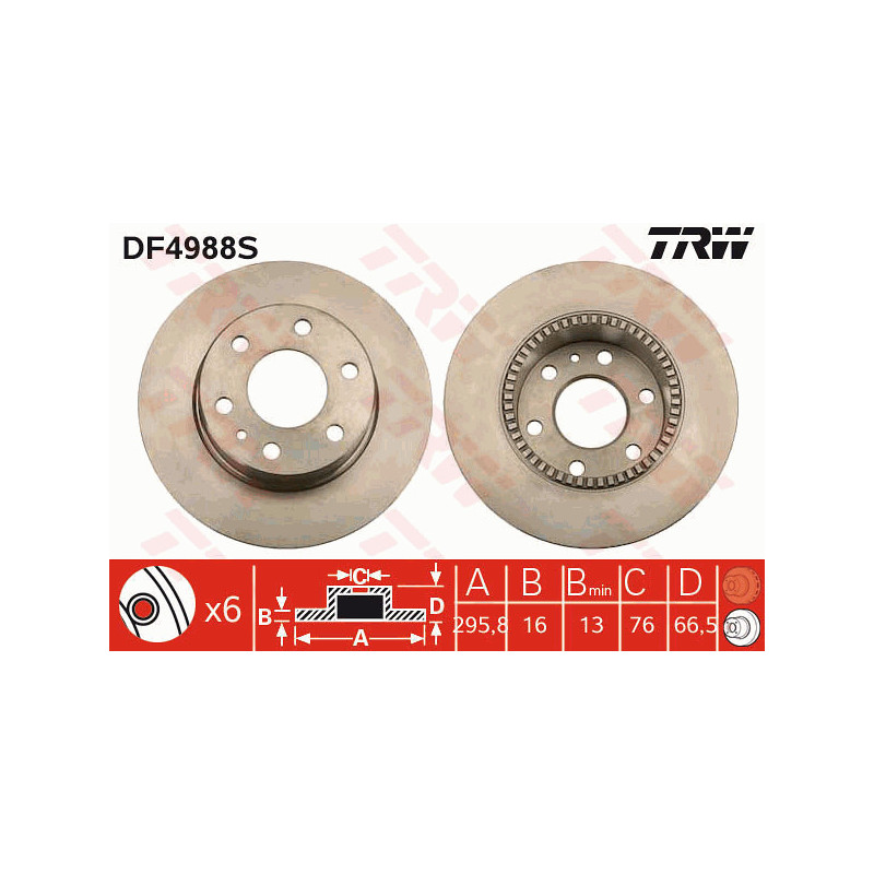 Jeu de 2 disques de frein TRW