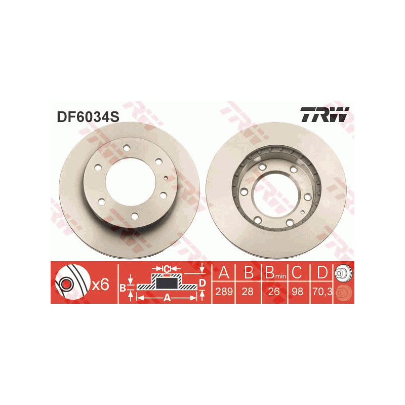 Jeu de 2 disques de frein TRW