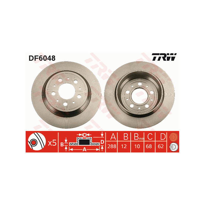 Jeu de 2 disques de frein TRW