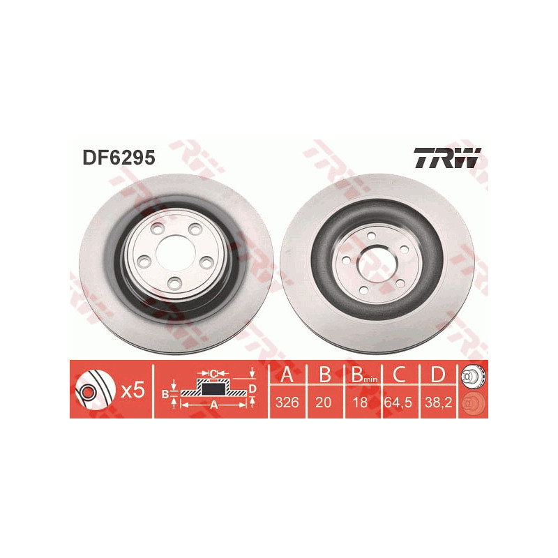 Jeu de 2 disques de frein TRW