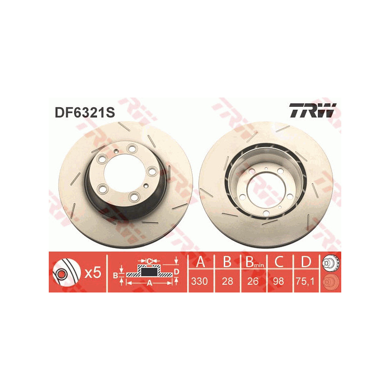 Jeu de 2 disques de frein TRW