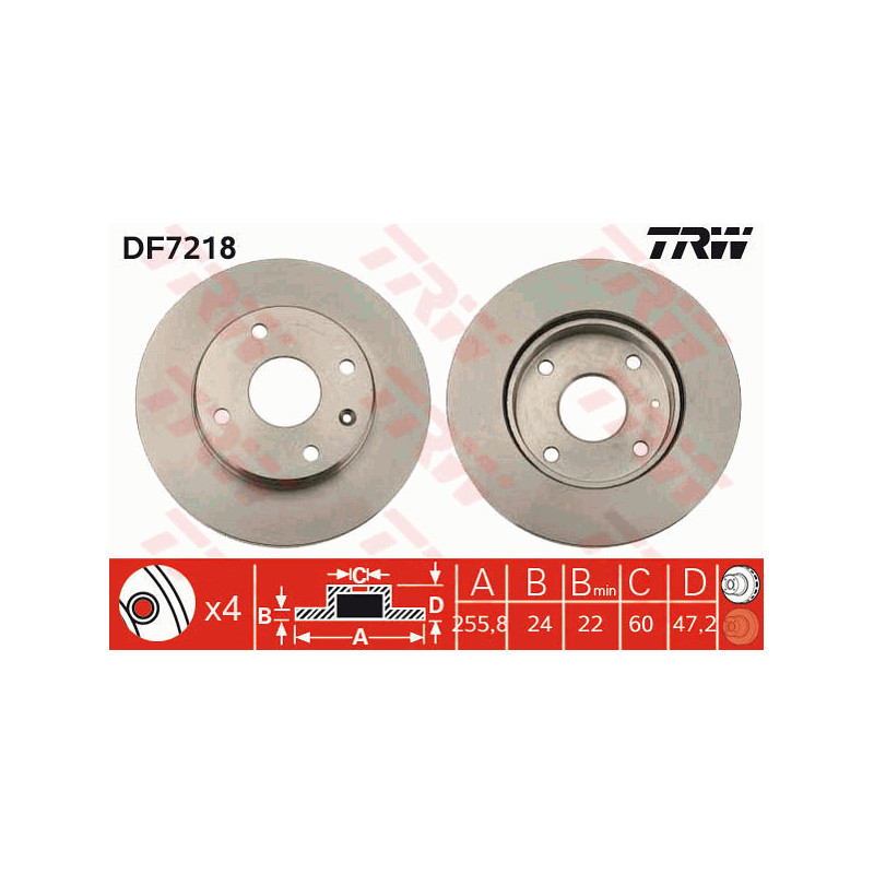 Jeu de 2 disques de frein TRW