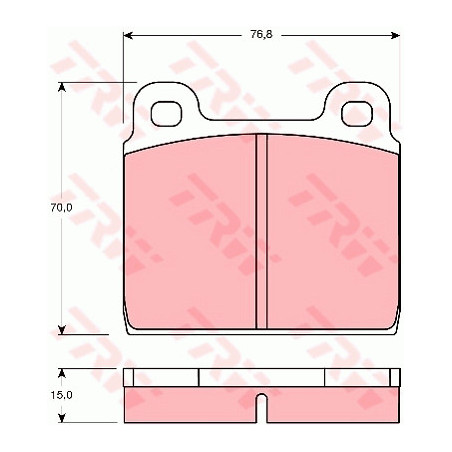 Jeu de quatre plaquettes de frein à disque TRW