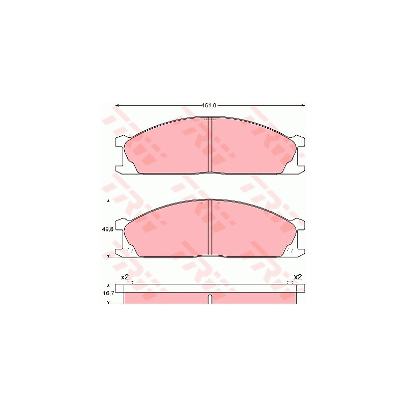 Jeu de quatre plaquettes de frein à disque TRW