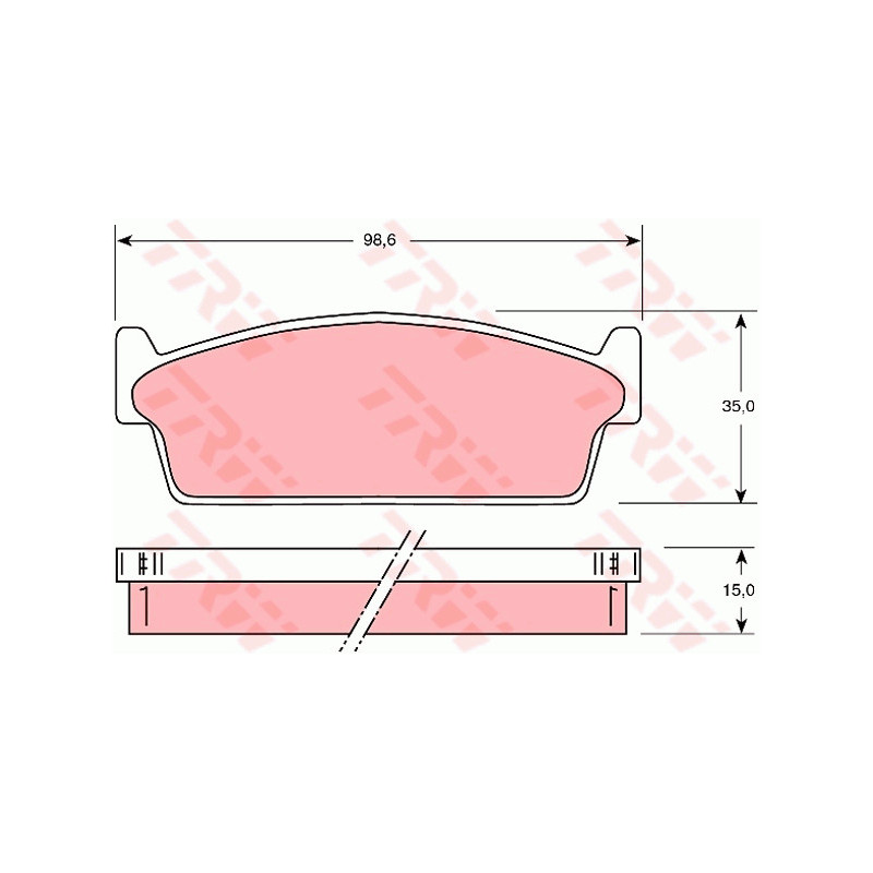 Jeu de quatre plaquettes de frein à disque TRW