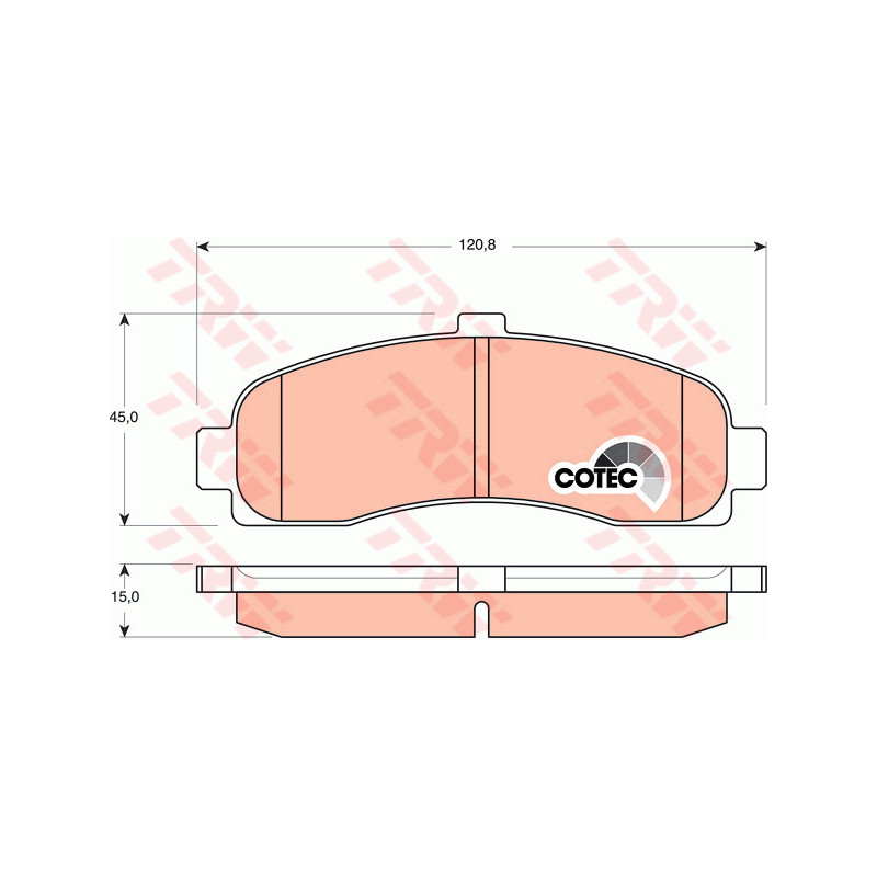 Jeu de quatre plaquettes de frein à disque TRW
