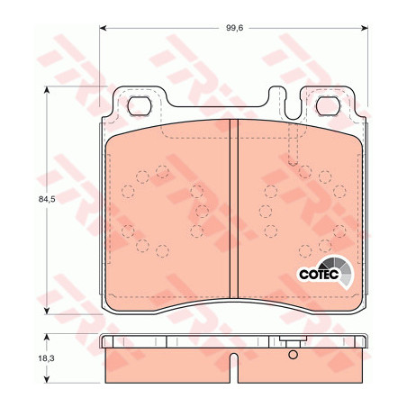 Jeu de quatre plaquettes de frein à disque TRW